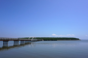 A big bridge over the jusan lake in Aomori prefecture.