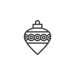 Christmas cone bauble outline icon. linear style sign for mobile concept and web design. Xmas tree toy simple line vector icon. Symbol, logo illustration. Pixel perfect vector graphics