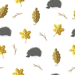 Autumn print of leafs. Seamless pattern 