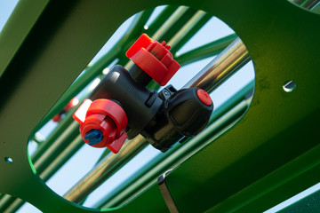 close up details of the sprayer for chemical treatment of plants