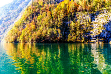 Reflections in the autumn lake 