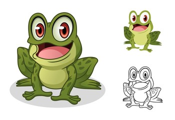 Fototapeta premium Mężczyzna żaba postać z kreskówki maskotka projekt, w tym projekt płaskich i linii, izolowana na białym tle, ilustracji wektorowych clipart.