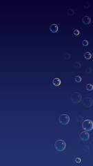 ubble with Hologram Reflection. Set of Realistic Water or Soap Bubbles for Your Design.