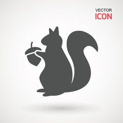 Squirrel logo icon designs. Silhouette of Squirrel on a light background. Logo design for the company