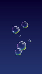 Obraz na płótnie Canvas ubble with Hologram Reflection. Set of Realistic Water or Soap Bubbles for Your Design.