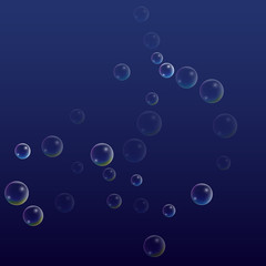 ubble with Hologram Reflection. Set of Realistic Water or Soap Bubbles for Your Design.