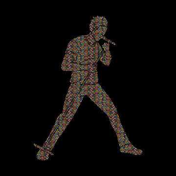 Singer sing a song Music band graphic vector