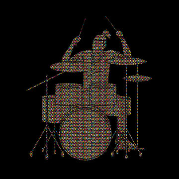 Musician playing Drum, Music band graphic vector