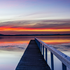 Obraz premium Sunset at Long Jetty, Australia. Beautiful colours on the Central Coast of New South Wales.