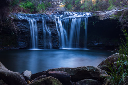 Nellie's Glen Waterhole, Southern Highlands, Australia. Long exposure of flowing waterfall.