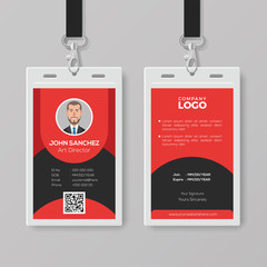 Multipurpose Red ID Card Design Template