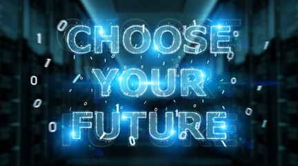 Future decision text interface 3D rendering