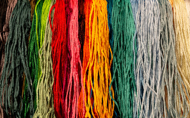 Colorful texture made of cotton threads