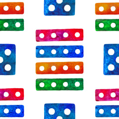 Watercolor hand painted geometric seamless pattern. Abstract background in modern style for surface design, textile, wrapping paper, wallpaper, phone case print, fabric.