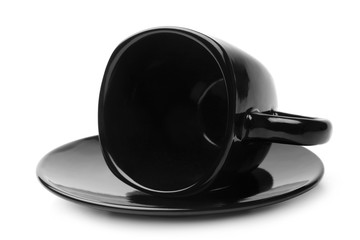 Black cup and saucer