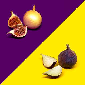 Onions in peel of figs and figs in peel of onions