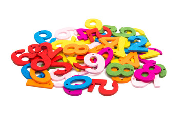 colored wooden numbers