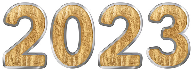 Inscription 2023 isolated on white background, 3d render