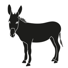  isolated silhouette of a donkey, black