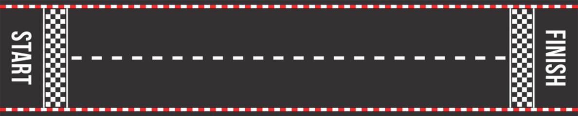 Karting racing road. Start and finish lines. Asphalt road or speedway with marking in top view © Yevhenii