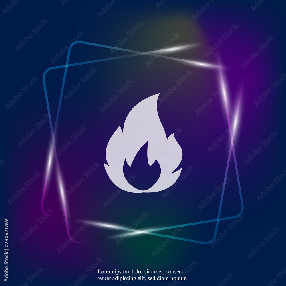 Canvas Prints vector fire neon light icon. layers grouped for easy editing illustration. for your design.