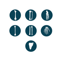 Human bones icon set