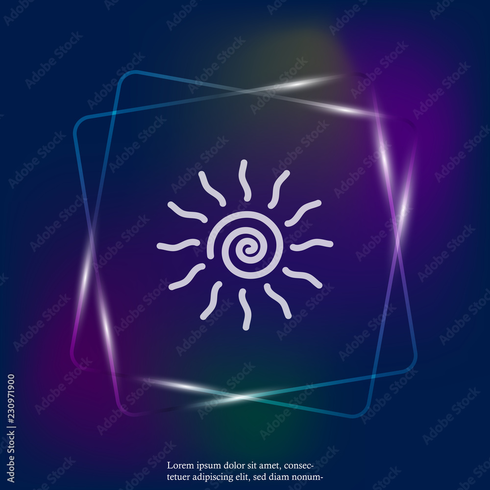 Canvas Prints vector neon light icon sun. layers grouped for easy editing illustration. for your design.