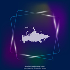 Vector neon light icon map of Russia. Layers grouped for easy editing illustration. For your design.