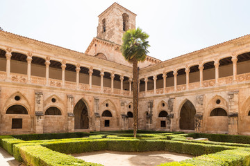Fototapeta premium gothic-plateresque cloister of the Cistercian Monastery of Santa María de Huerta, Soria, Castilla, Spain