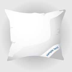 Blank white square pillow.