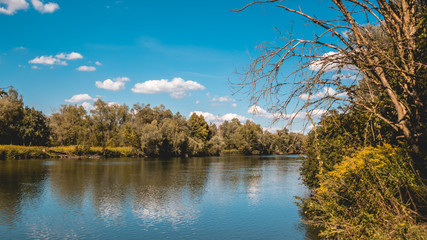 Beautiful view at the Isar near Landau - Bavaria - Germany