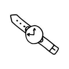clock icon. isolated object sketch black on white background