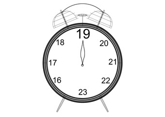 New Year countdown Clock Blueprint - isolated