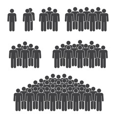 Man crowd on white background icons