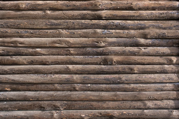 Wooden board wall texture background. Raw wood log wall background.