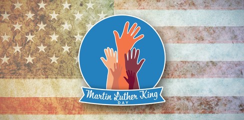 Composite image of martin luther king day with hands