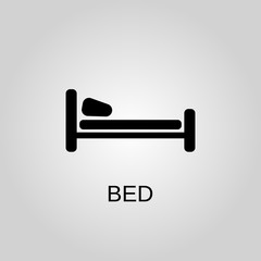 Bed icon. Bed symbol. Flat design. Stock - Vector illustration.