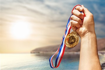 Fototapeta na wymiar Medal success victory achievement athlete award best