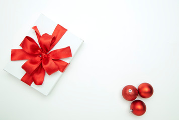Christmas ornaments in white background