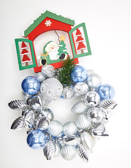 Merry Christmas ornaments in white background