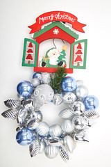 Merry Christmas ornaments in white background