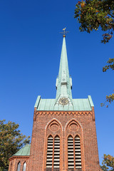Fototapeta premium Backsteinkirche in Eickeloh, Niedersachsen, Bremen
