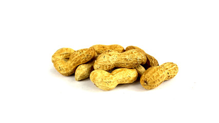 pile of peanuts isolated on white background