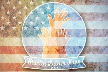 Composite image of martin luther king day with hands - obrazy, fototapety, plakaty
