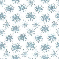 Christmas vector star seamless pattern in Scandinavian style. Best for pillow, typography design, curtains