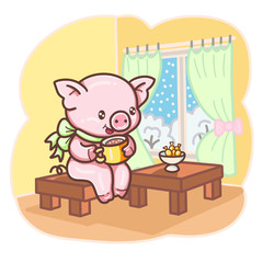 cute cartoon pig