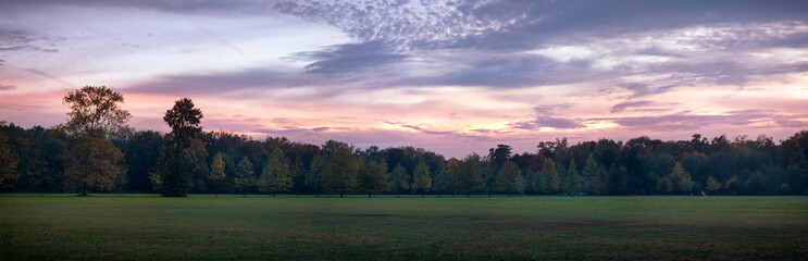 Fototapeta na wymiar Sunset at the Park of Monza
