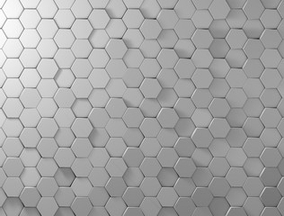 Beautiful abstract shiny light and wall background honeycomb in grey color