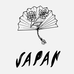 JAPAN logo design in doodle style