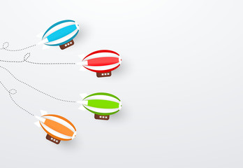  colorful zeppelins , Business competition, start-up, boost or success concept. © mirsad